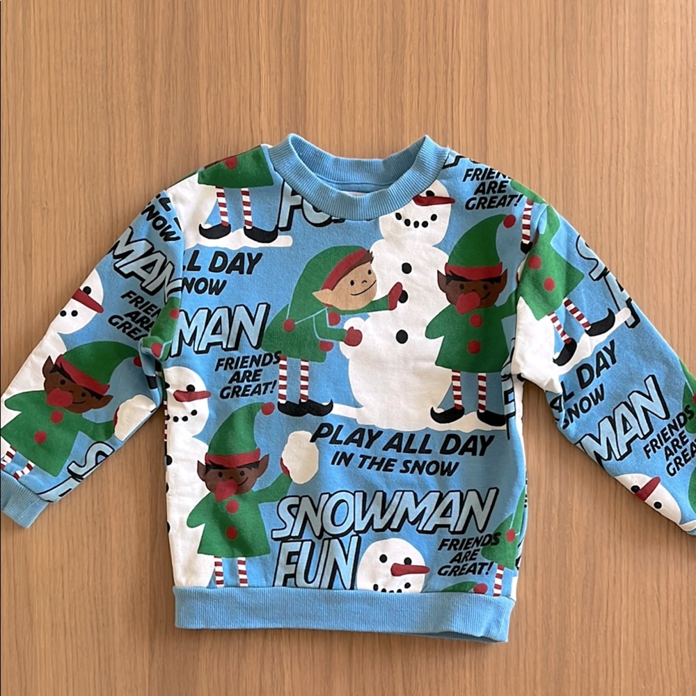 H&M, Kid’s Christmas cotton sweatshirt, size 3/4 runs smaller, for 2/3